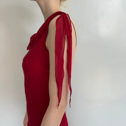 Red fashion elegant long chiffon formal Prom dress evening dress party dress gh4904