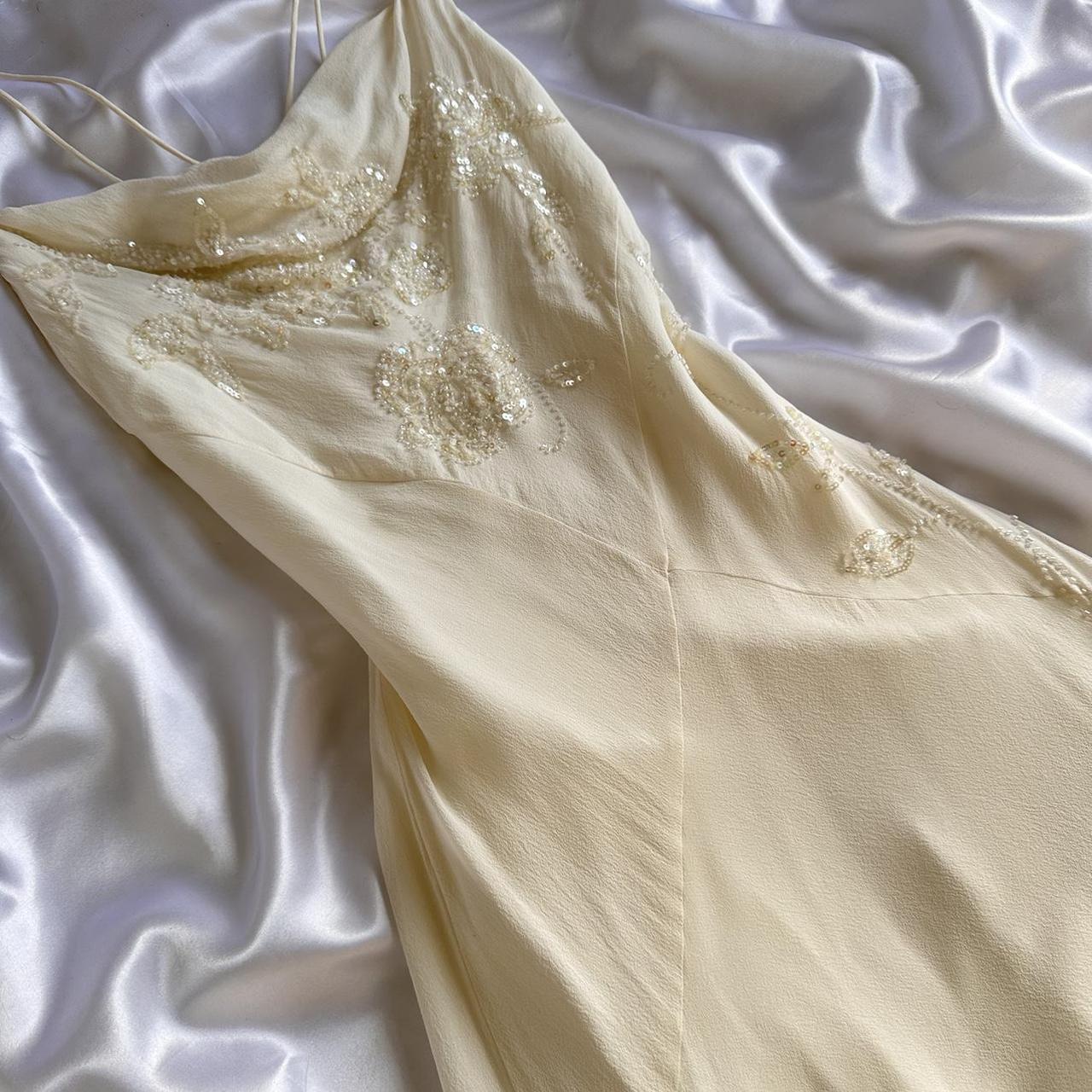 Ivory shiny fashion classy pretty exquisite beaded long chiffon floor-length handmade custom ball gown evening dress party dress prom dress gh3549