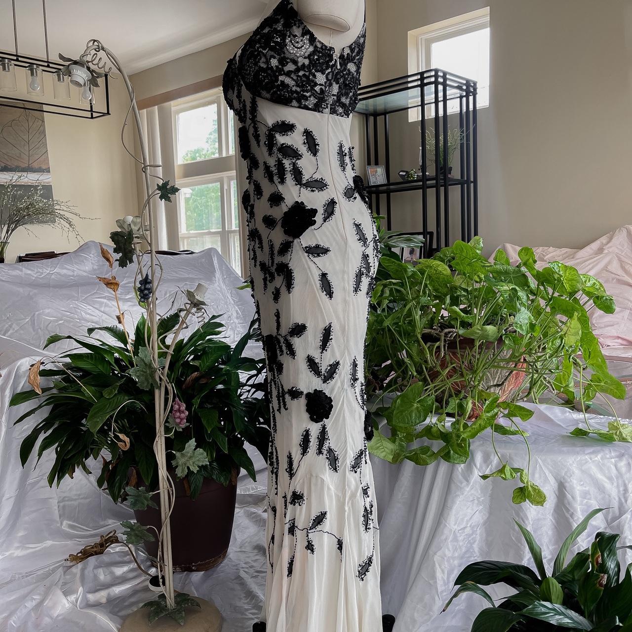 White black exquisite beaded long lace chiffon  Prom dress evening dress party dress gh5092