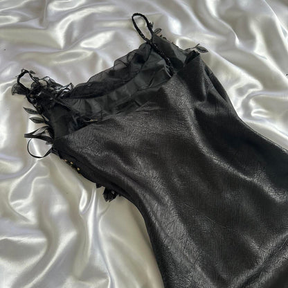 Black Vintage Glam Rock Unique Fashion Beautiful Elegant Exquisite Gold Stud Beads Long Satin Ball Gown Evening Gown Birthday Party Dress Prom Dark Fairy/Black Swan gh3914