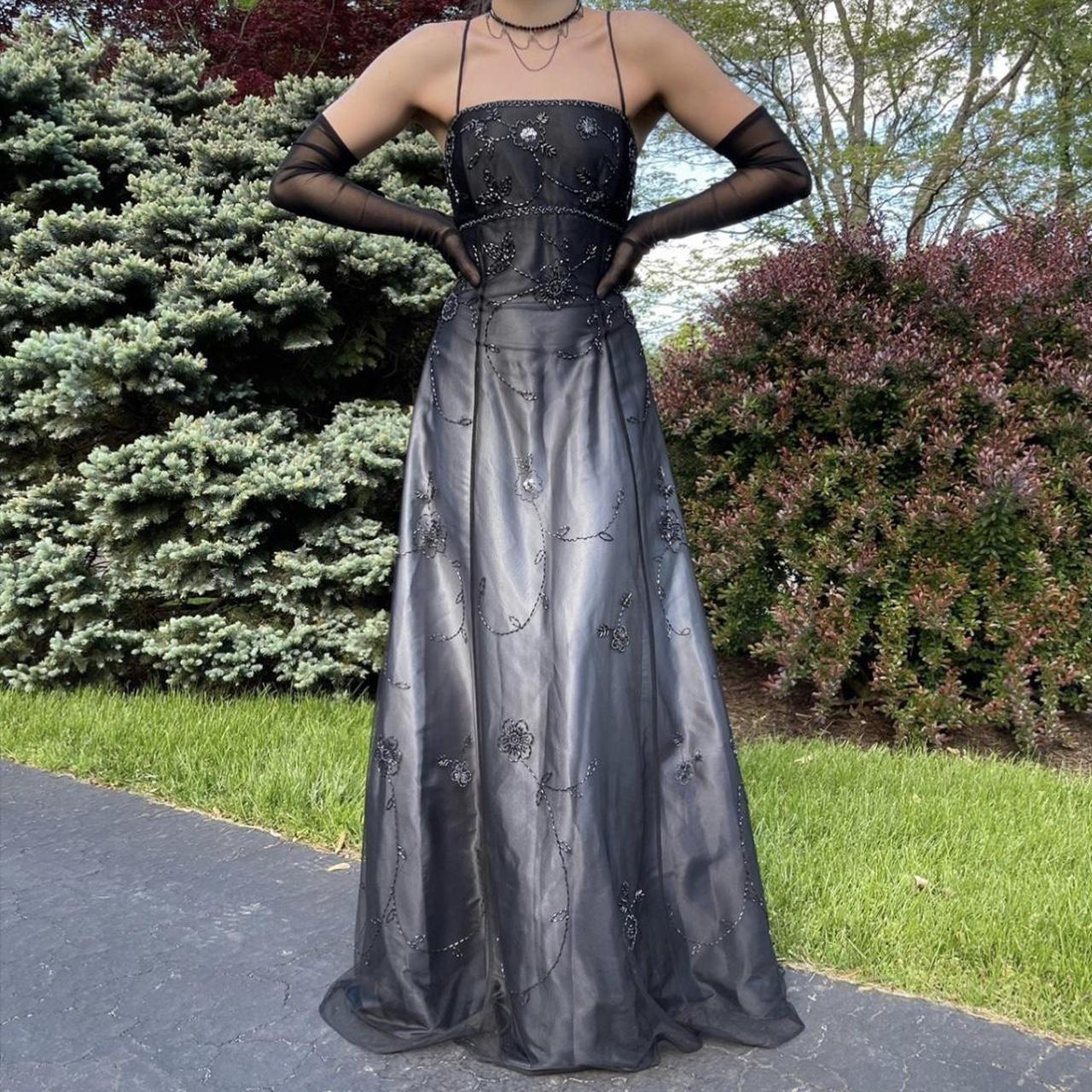 Silver Black Delicate Beaded Long Tulle Elegant Ball Gown Evening Dress Formal Birthday Party Dress Prom Dress gh3613