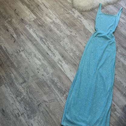 Light blue elegant stunning exquisite shining backless women's long chiffon evening dress party dress prom dress gh4286