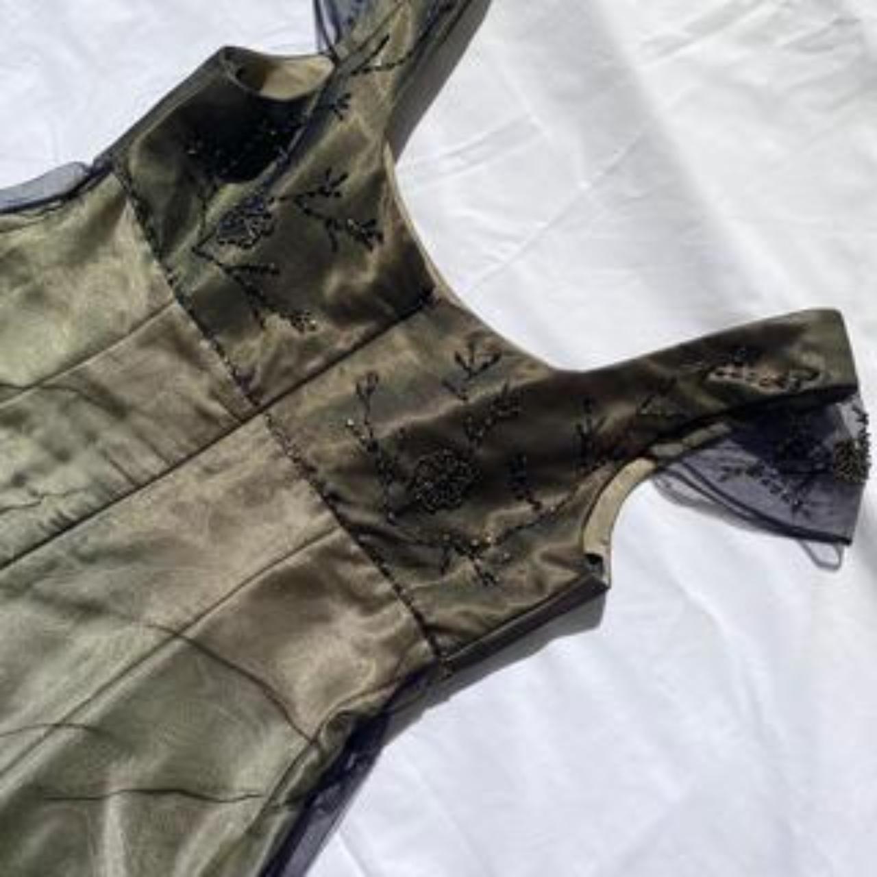 Gold Vintage Fashion Square Neck High Waist Exquisite Floral Beaded Long Short Sleeve Tulle Satin Fairy Regency Ball Gown Prom Dress Evening Dress Birthday Party Dress gh3961