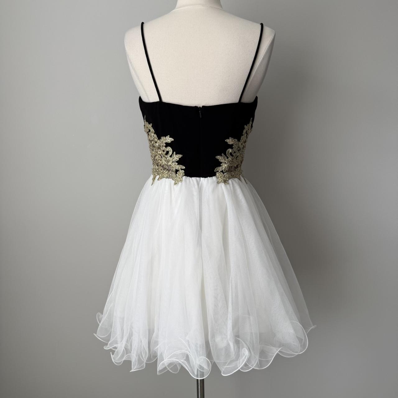 Black and White Dress Vintage Elegant Exquisite Beaded Short Women's Chiffon Puffy Flare Dress Cocktail Dress Homecoming Dress Prom Dress Evening Dress Party Dress gh4125