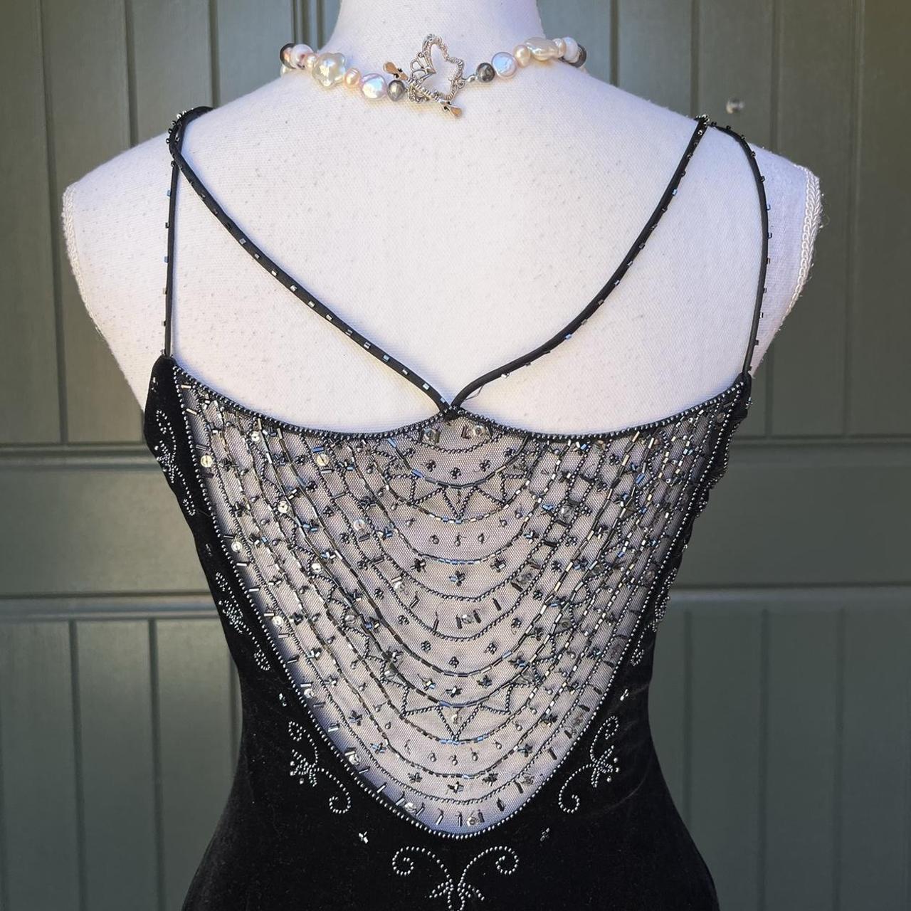 Vintage Black Velvet Gorgeous Exquisite Beading Elegant Spaghetti Strap Long Velvet Ball Gown Evening Dress Birthday Party Dress Prom Dress gh3954