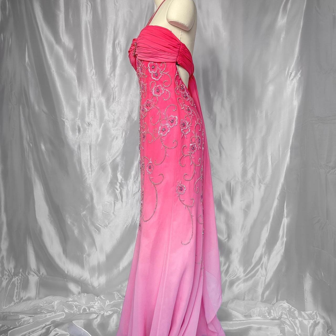 Pink Fashion Gradient Gorgeous Exquisite Floral Beaded Long Chiffon Prom dress Evening Dress Party Dress gh5095