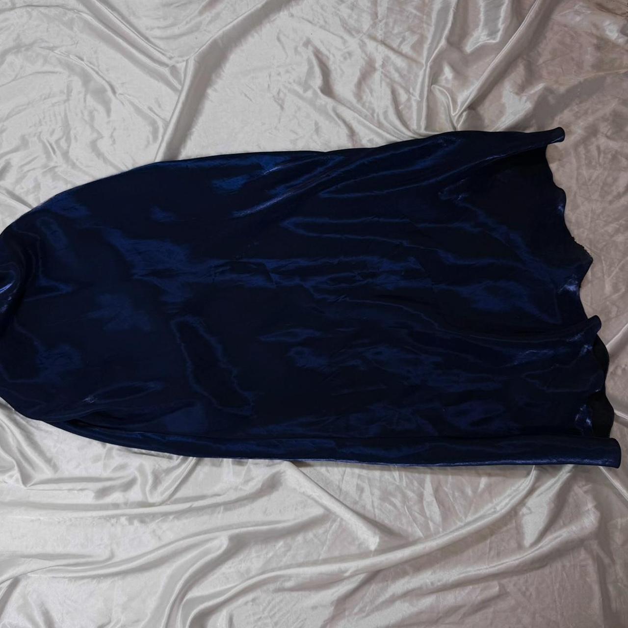 Navy Blue Vintage Fashion Elegant Delicate Floral Spaghetti Strap Long Satin Ball Gown Evening Dress Party Dress Ball Gown Fairy Dress Gothic Dress gh4182