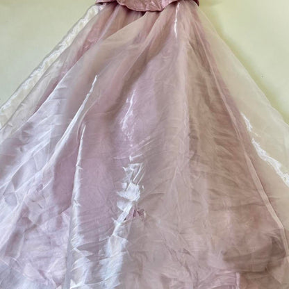 Pink Glitter Bustier Beaded Long Tulle Satin Ball Gown Evening Dress gh4592