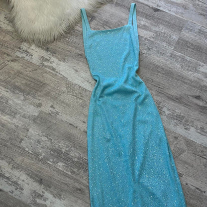 Light blue elegant stunning exquisite shining backless women's long chiffon evening dress party dress prom dress gh4286