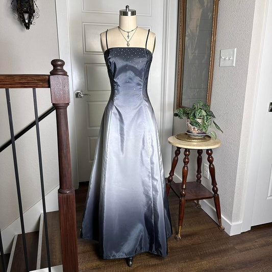 Silver Gray Gradient Vintage Formal Prom Dress Long Ball Gown Evening Dress Party Dress gh4343