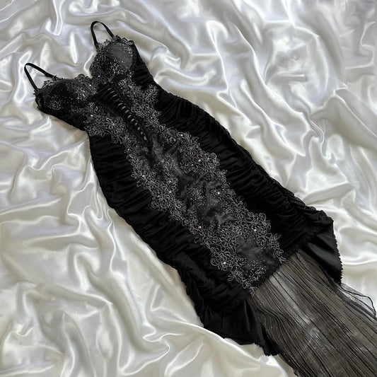 Black Silver Glitter Gorgeous Vintage Corset Dress Lace Straps Lace Trimmed Long Satin Tulle Ball Gown Evening Gown Party Dress Prom Dress gh3752