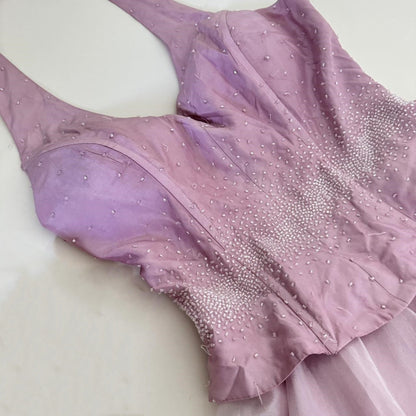 Pink Glitter Bustier Beaded Long Tulle Satin Ball Gown Evening Dress gh4592