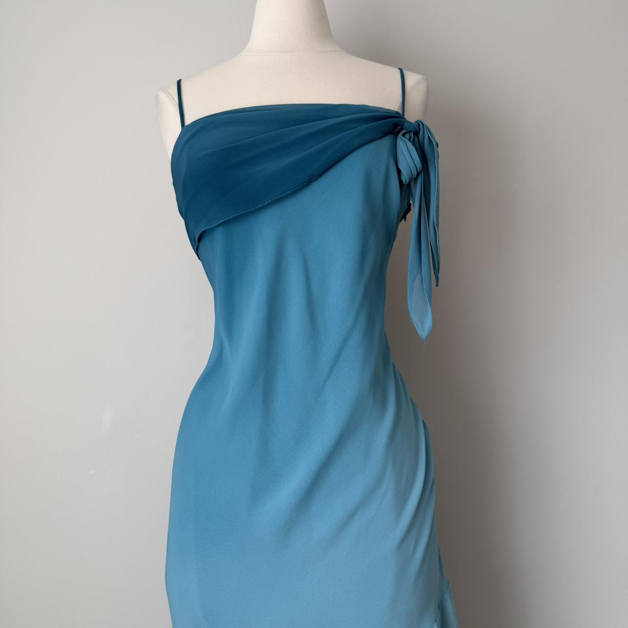 Blue Fashion Gradient Sweet Elegant Long Spaghetti Straps Asymmetrical Chiffon Homecoming Dress Prom Dress Evening Dress Party Dress Prom Dress gh4179