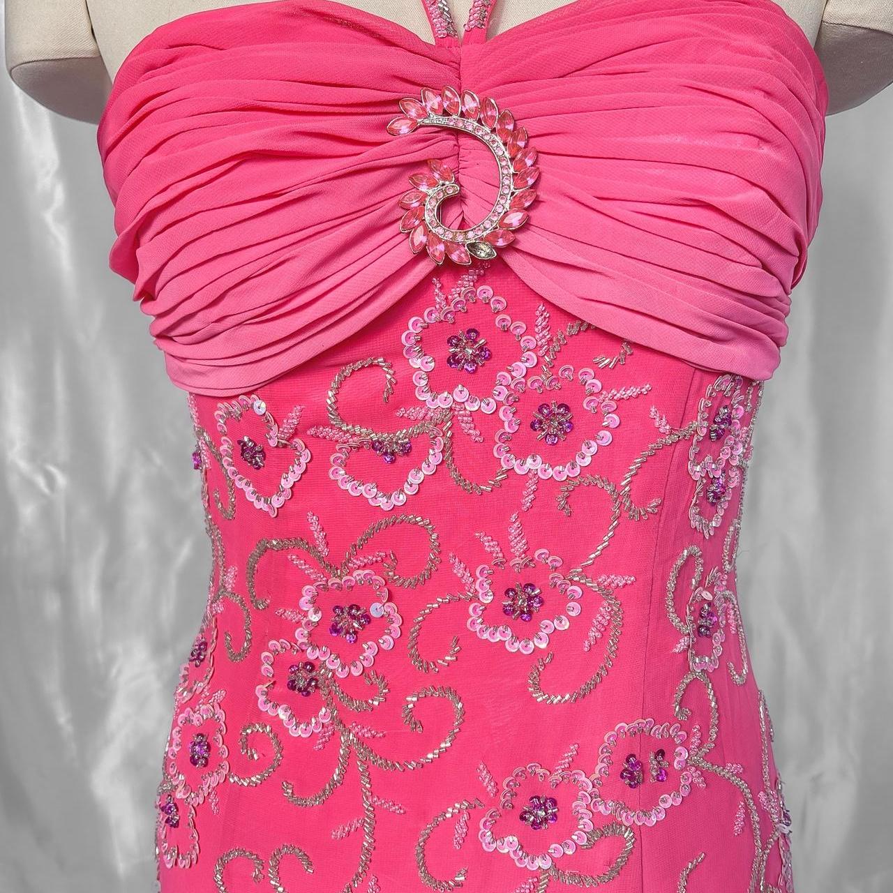 Pink Fashion Gradient Gorgeous Exquisite Floral Beaded Long Chiffon Prom dress Evening Dress Party Dress gh5095