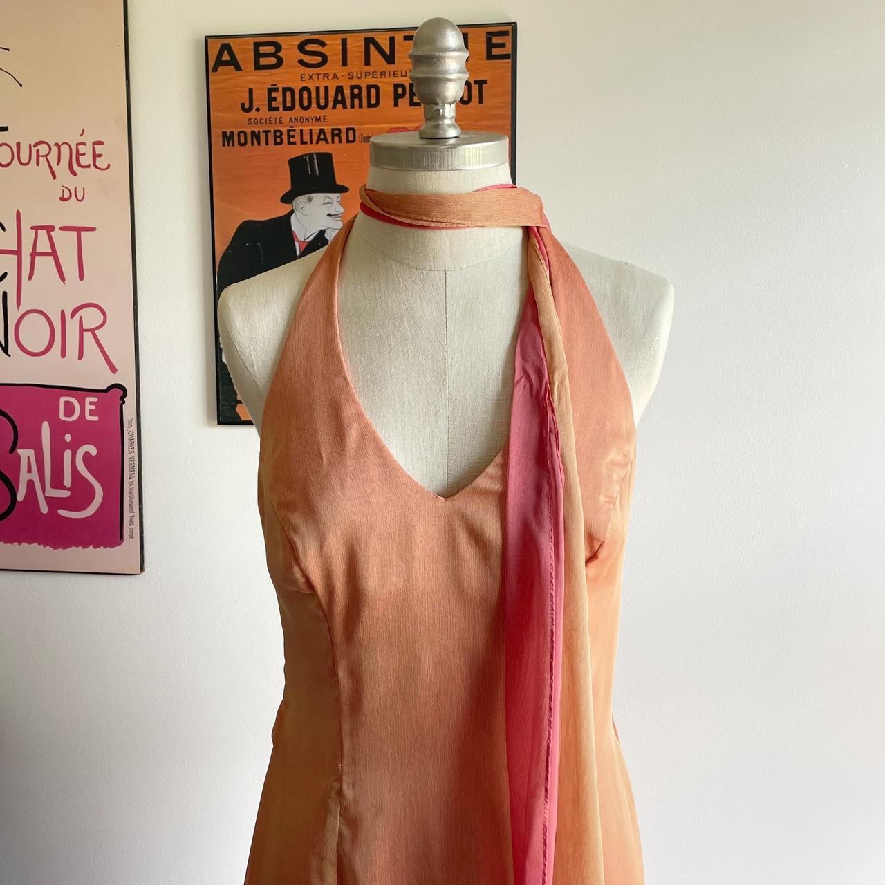 Orange Pink Fashion Elegant V-neck Halter Backless Lace-up Long Tulle Ball Gown Evening Dress Party Dress gh3579