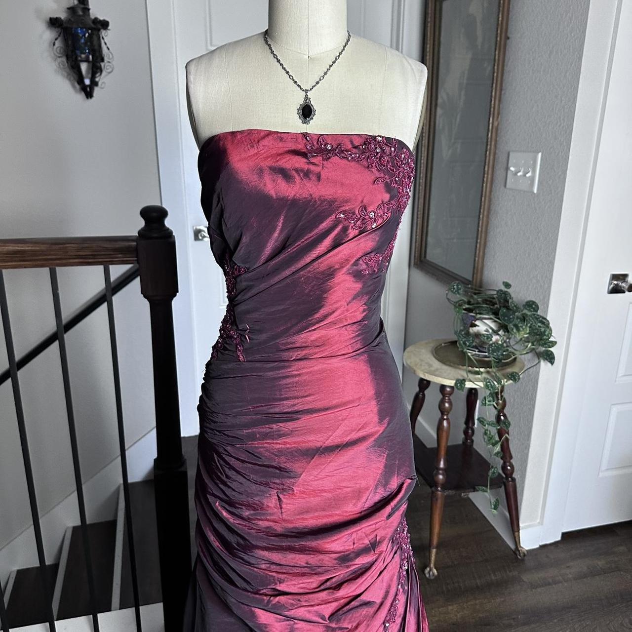 Fuchsia Vintage Fashion Stunning Elegant Exquisite Beaded Long Satin Formal Prom Dress Evening Dress Birthday Party Dress Ball Gown Graduation Dress gh3912