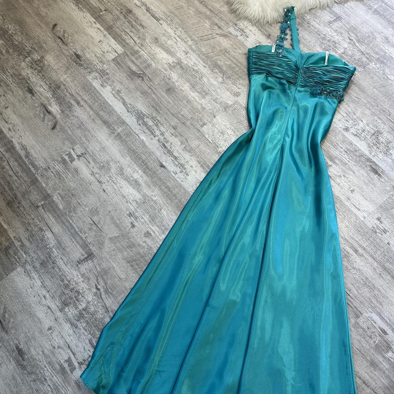 Beautiful Rehydrated Blue Exquisite One Shoulder Sequined Flower Strap Beaded Long satin Ball Gown Evening Gown Prom Gown Birthday Party Dress gh3807