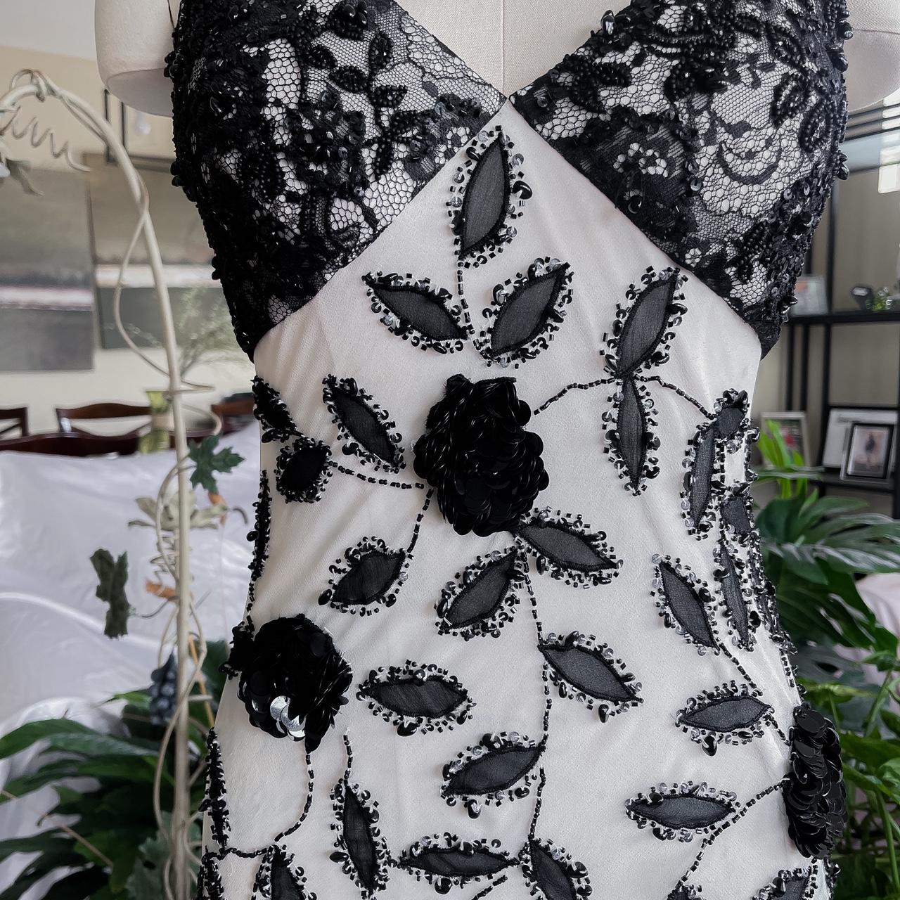 White black exquisite beaded long lace chiffon  Prom dress evening dress party dress gh5092