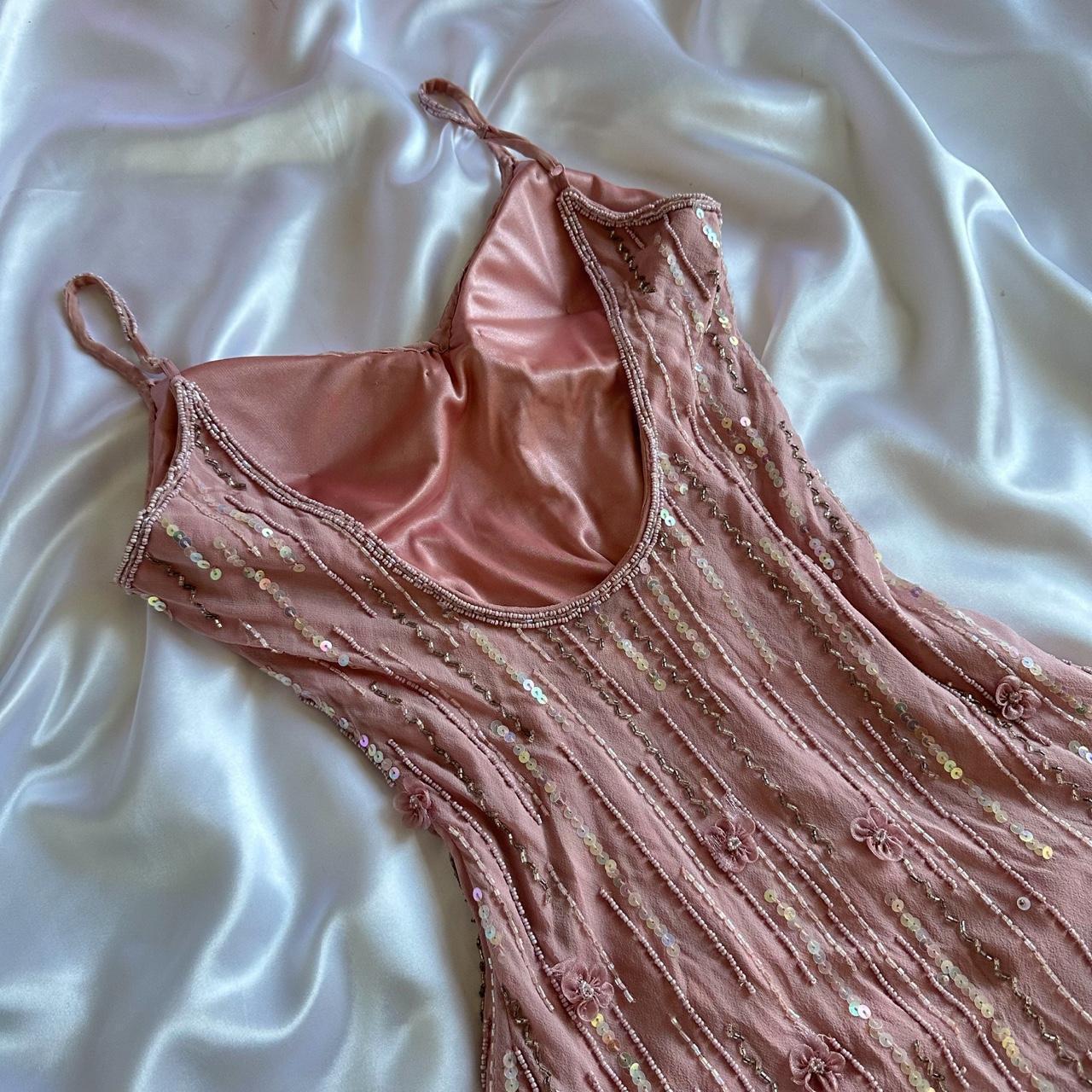 _©°_ Blush Pink Sakura Luxurious Gorgeous Fairytale Fantasy Retro Fashion Exquisite Beaded Sequin 3D Applique Long Elegant Flowing Chiffon Ball Gown Evening Gown Party Dress Prom Gown gh3870