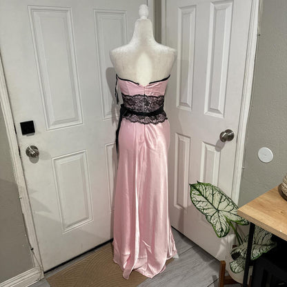 Pink/Green Lace Long Satin Prom Dress Evening Dress Graduation Dress gh4566