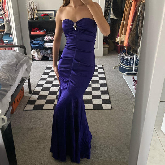 Dark Purple Vintage Fashion Shiny Rhinestone Elegant Long Satin Ball Gown Evening Dress Birthday Party Dress Prom Dress gh3956