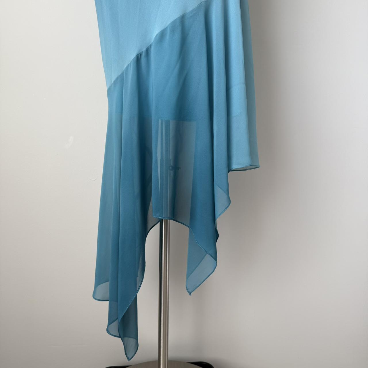 Blue Fashion Gradient Sweet Elegant Long Spaghetti Straps Asymmetrical Chiffon Homecoming Dress Prom Dress Evening Dress Party Dress Prom Dress gh4179