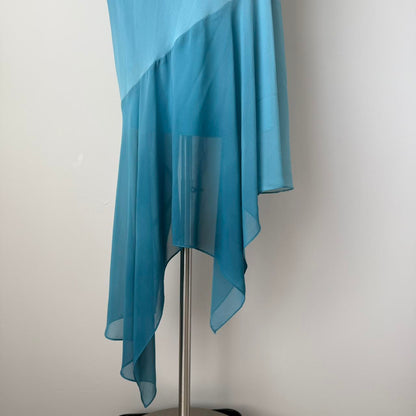 Blue Fashion Gradient Sweet Elegant Long Spaghetti Straps Asymmetrical Chiffon Homecoming Dress Prom Dress Evening Dress Party Dress Prom Dress gh4179