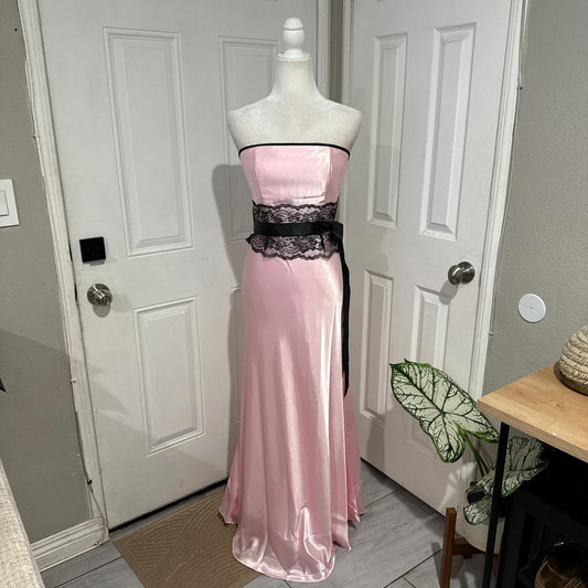 Pink/Green Lace Long Satin Prom Dress Evening Dress Graduation Dress gh4566