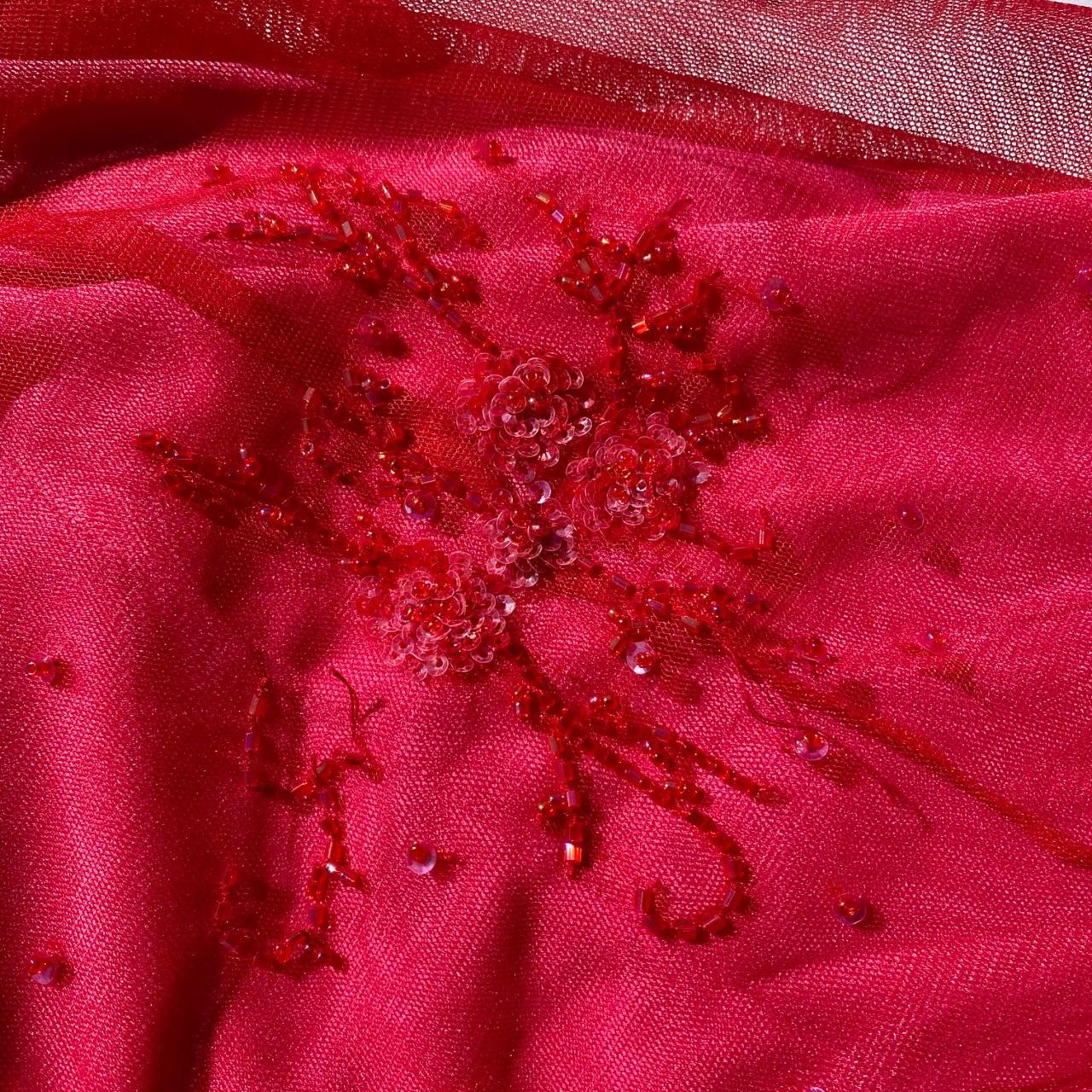 Vintage Fashion Playful and Sexy Bright Pink Deep V Delicate Floral Beaded Halter Long Satin Tulle Fairy Ball Gown Square Neck Prom Dress Evening Gown Birthday Party Dress gh3958