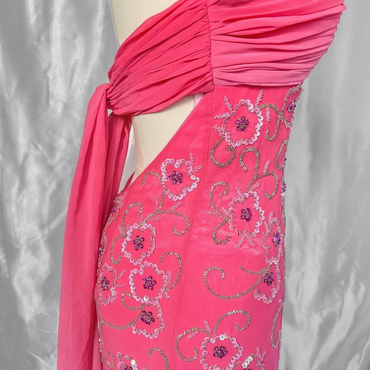 Pink Fashion Gradient Gorgeous Exquisite Floral Beaded Long Chiffon Prom dress Evening Dress Party Dress gh5095