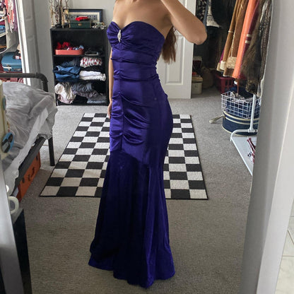 Dark Purple Vintage Fashion Shiny Rhinestone Elegant Long Satin Ball Gown Evening Dress Birthday Party Dress Prom Dress gh3956
