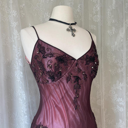 Pink Brown Beaded Formal Prom Dress Chiffon Pretty Floral Long/Short Homecoming Dress Date Dress Party Dress gh4619