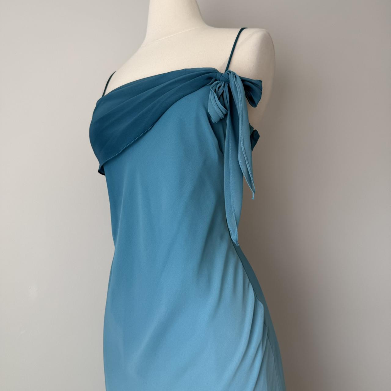 Blue Fashion Gradient Sweet Elegant Long Spaghetti Straps Asymmetrical Chiffon Homecoming Dress Prom Dress Evening Dress Party Dress Prom Dress gh4179