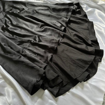 Black Gorgeous Vintage Fashion Elegant Exquisite Beaded Spaghetti Strap Long Satin Ball Gown Evening Gown Birthday Party Dress Prom Gown gh3640