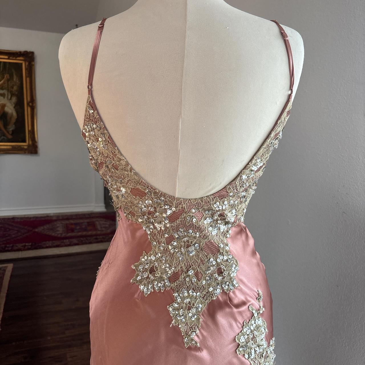 Pink Floral Sequin Elegant Long Satin Ball Gown Evening Dress Party Dress gh4570