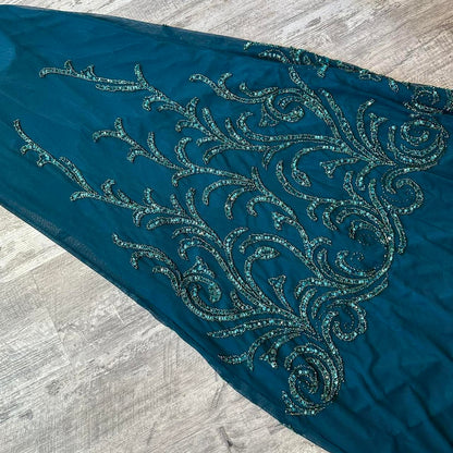 Beautiful Stunning Rare Teal Exquisite Beading Long Chiffon Ball Gown Evening Dress Prom Dress Birthday Party Dress gh3808