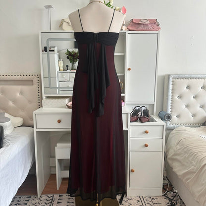 Crimson Vintage Fashion Stunning Elegant Long Chiffon Gothic Prom Dress Evening Gown Birthday Party Dress Prom Dress Graduation Dress gh3885