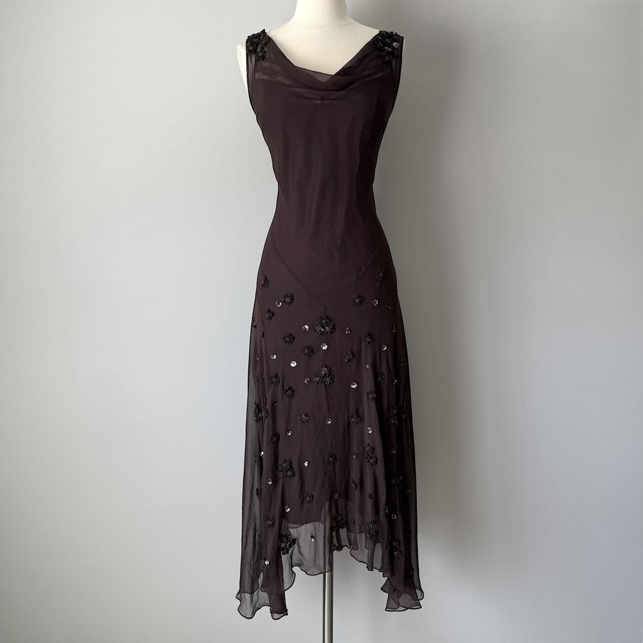 Brown Vintage Gorgeous Elegant Exquisite Floral Beading Long Chiffon Homecoming Dress Prom Dress Evening Dress Party Dress gh4124