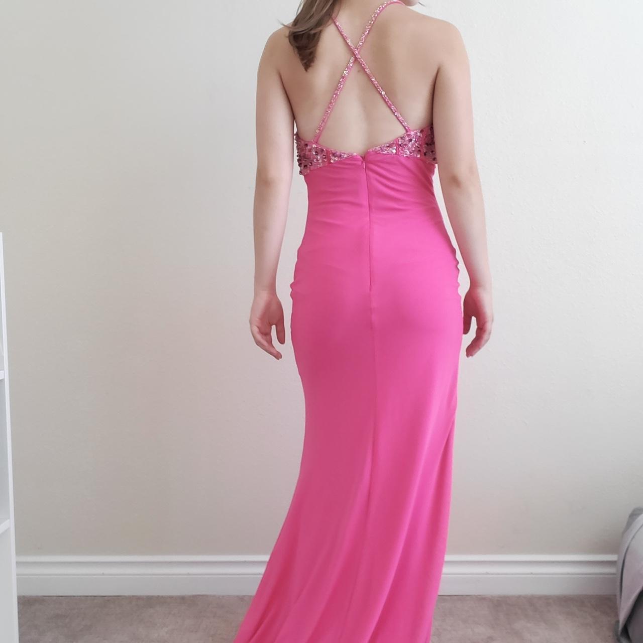 Pink Fashion Elegant V-neck Exquisite Beading Spaghetti Strap Backless Lace-up Long Satin prom dress Evening Dress Party Dress gh3580