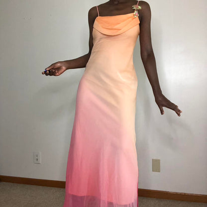 Pink orange fashion gradient long formal Prom dress evening dress party dress gh4903