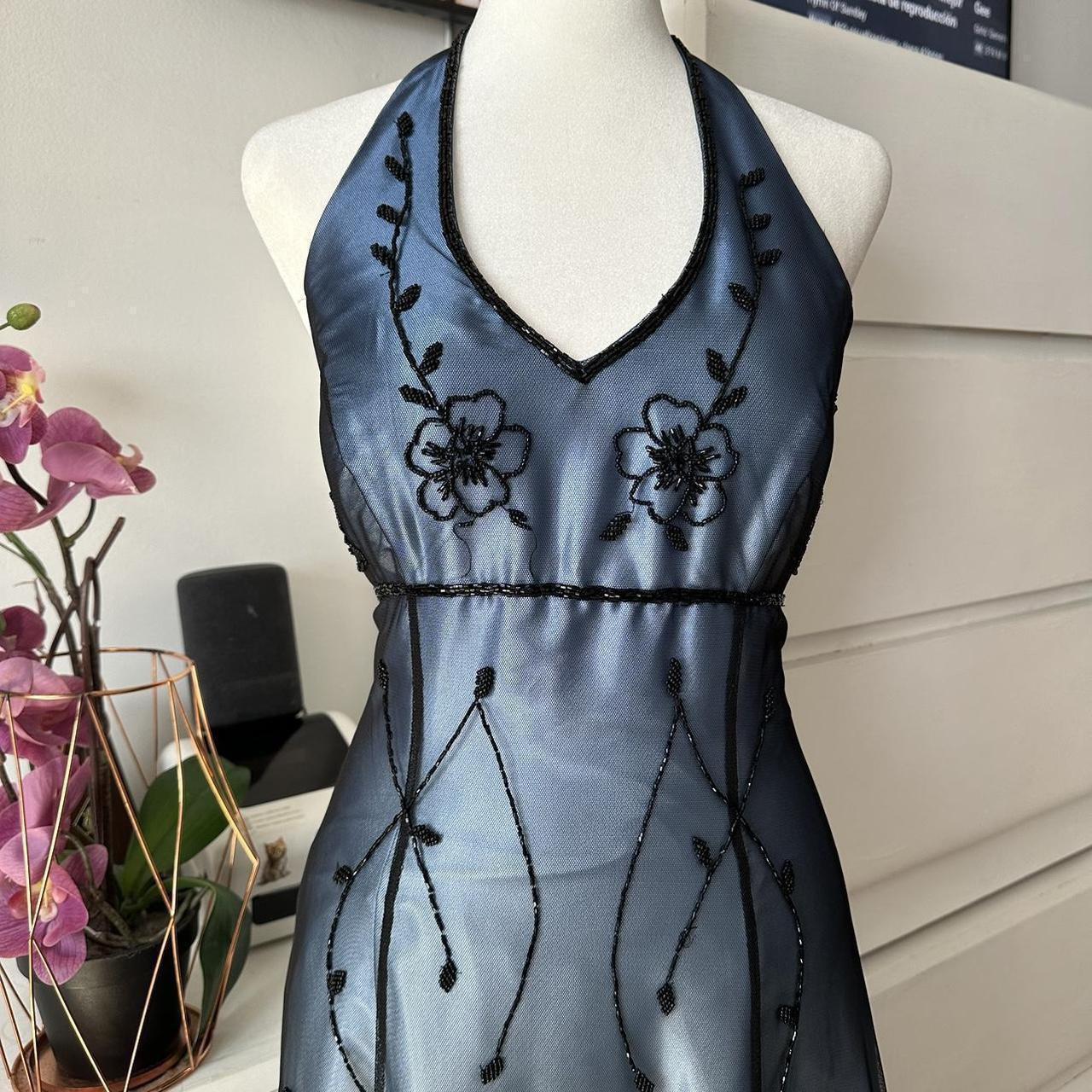 Blue Gorgeous Vintage Elegant Exquisite Beaded Suspender Long Tulle Ball Gown Evening Gown Party Dress Prom Gown gh3877