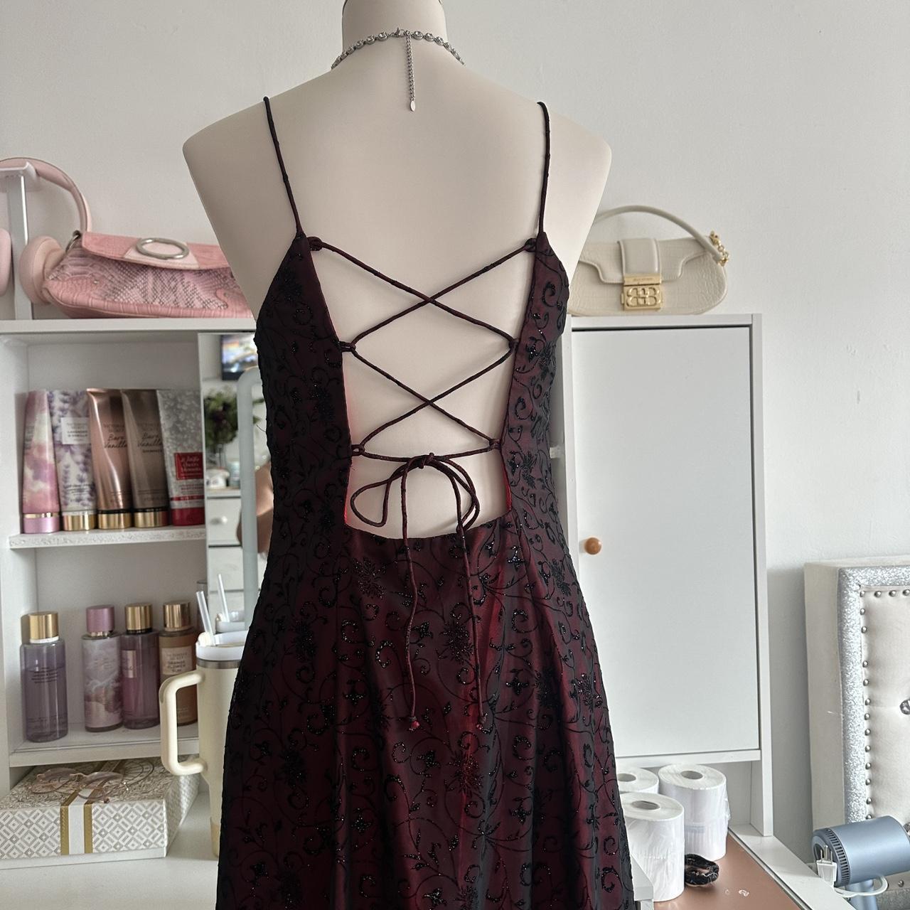 __Red Black Crimson Dress Retro Fashion Stunning Elegant Exquisite Long Tulle Gothic Ball Gown Evening Gown Birthday Party Gown Prom Gown Graduation Gown gh3883