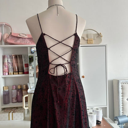 __Red Black Crimson Dress Retro Fashion Stunning Elegant Exquisite Long Tulle Gothic Ball Gown Evening Gown Birthday Party Gown Prom Gown Graduation Gown gh3883