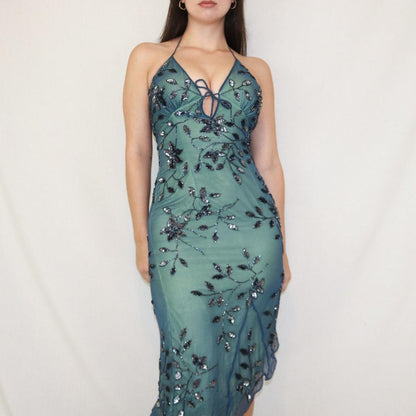 Blue Beaded Strap Short/Mid-Length Homecoming Dress Birthday Party Dress gh5089