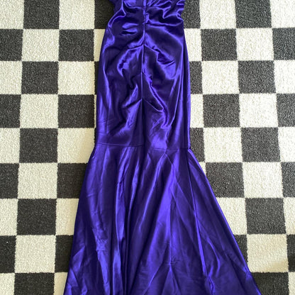 Dark Purple Vintage Fashion Shiny Rhinestone Elegant Long Satin Ball Gown Evening Dress Birthday Party Dress Prom Dress gh3956