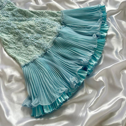 owder Blue Sparkling Charming Retro Princess Stunning Unique Fashionable Beautiful Elegant Delicate Lace Short Lace Sequin Homecoming Dress Prom Dress Evening Dress Birthday Party Dress Prom Dress gh3916