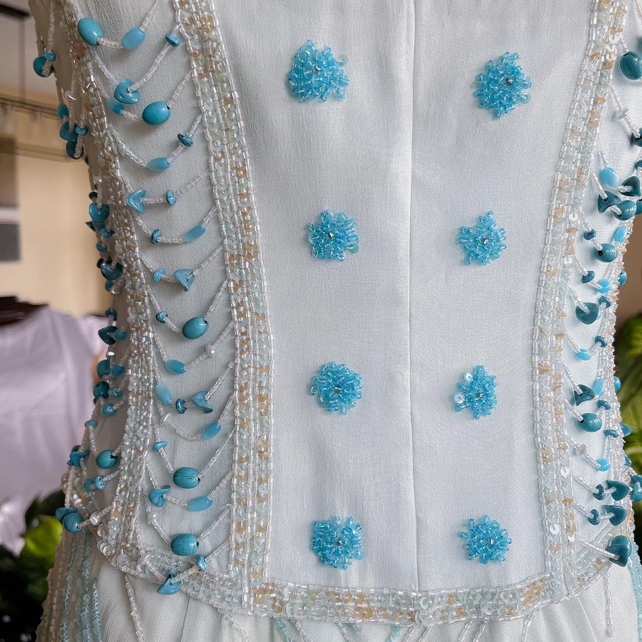 preppydressess - Stunning light blue sky blue ombre beaded lace-up corset prom dress evening gown party dress gh5096