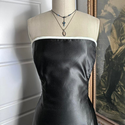 Black retro slim black with white bow tie short formal cocktail dress short homecoming gh4345