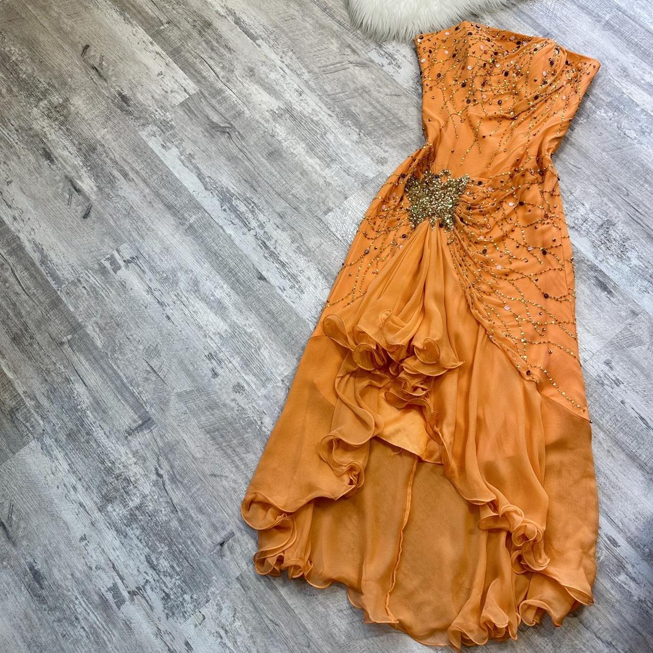 Orange Gorgeous Fashion Exquisite Beading Long Satin Elegant Ball Gown Evening Dress Party Dress gh3286
