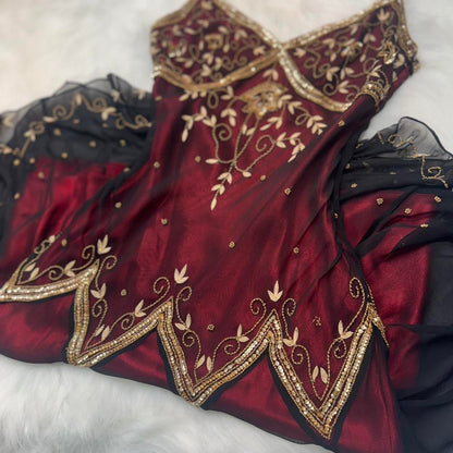 preppydressess-Burgundy Retro Exquisite Short/Long Prom Dress Chiffon Homecoming Dress Birthday Party Dress gh5011